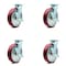 Service Caster 8 Inch Poly on Aluminum Swivel Caster Set with Roller Bearings and Brakes SCC SCC-30CS820-PAR-TLB-4 - alternate 1